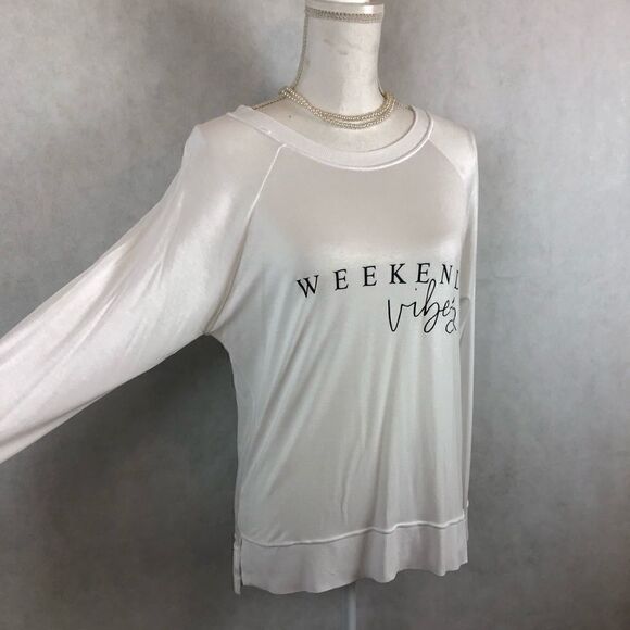 Sz S Night Fox White Weekend Vibes Top - Picture 5 of 7